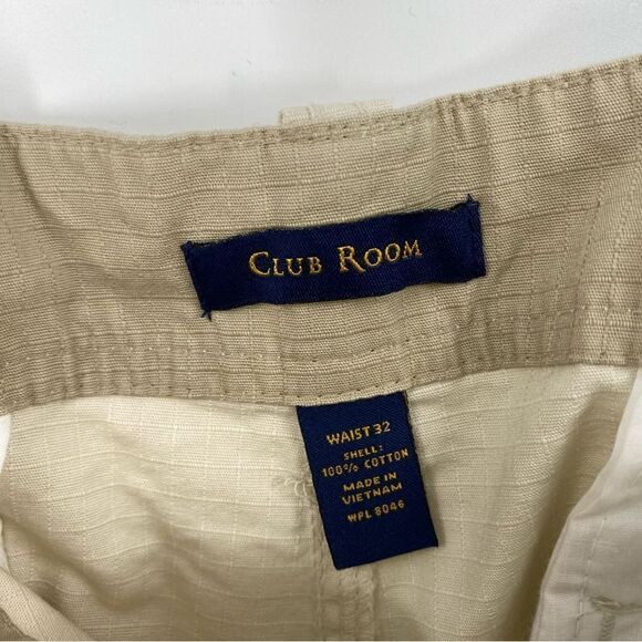 Club Room Men’s Cotton Cargo Shorts Cream size 32 - Picture 2 of 3